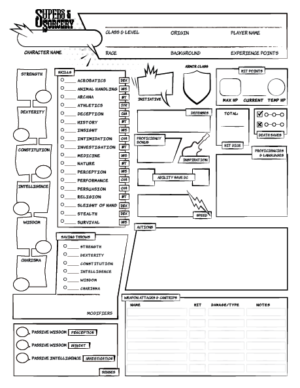 Supers & Sorcery – Character Sheet (2020) | Mariana Bergo